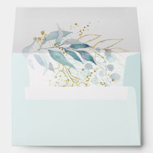 Blue Gold (Imitate) White Wedding Collection Envelope