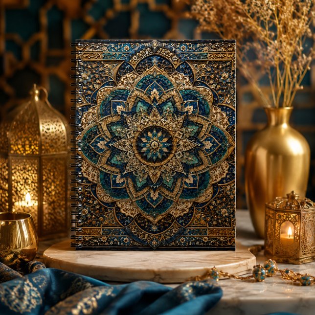Blue & Gold Islamic Mandala Spiral Notebook | Moro (Creator Uploaded)