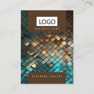 Blue Gold Jewellery Earrings Necklace Display Card