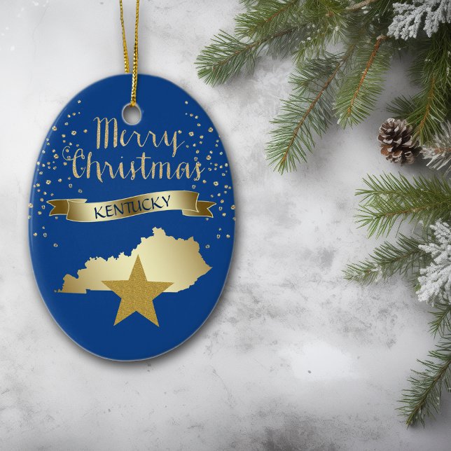 Blue Gold Kentucky Star Ceramic Tree Decoration (Creator Uploaded)