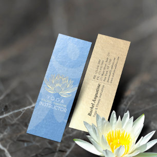 Blue Gold Lotus Yoga Meditation Reiki Instructor Mini Business Card