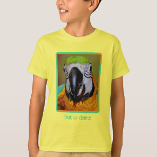 Blue Gold Macaw Parrot Abstract Personalised T-Shirt