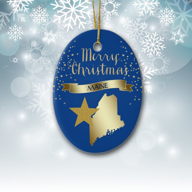 Blue Gold Maine Star Ceramic Tree Decoration (Creator Uploaded)