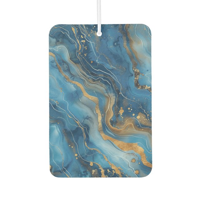 Blue Gold Marble Air Freshener (Front)