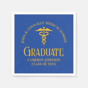 Blue Gold Medical School Graduation Party Napkin