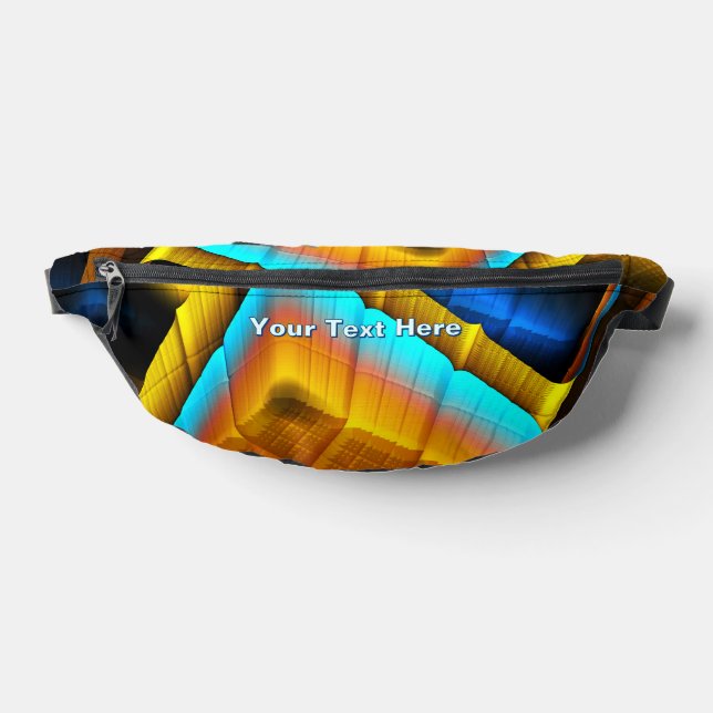 Blue-Gold Metallic Pattern 33 Bum Bags (Lay Down)