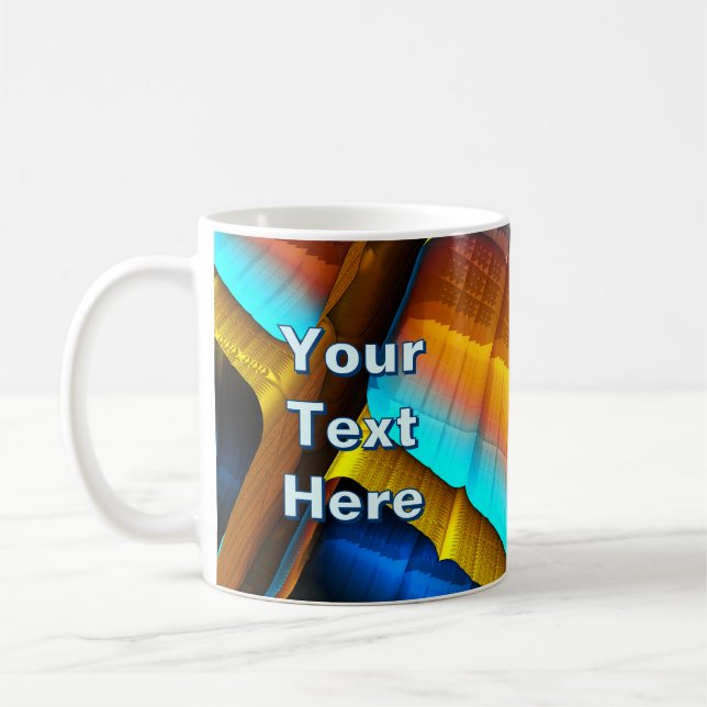 Blue-Gold Metallic Pattern 33 Coffee Mug (Left)