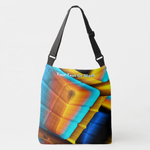 Blue-Gold Metallic Pattern 33 Crossbody Bag