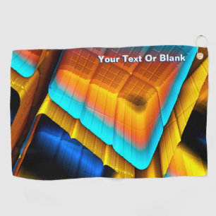 Blue-Gold Metallic Pattern 33 Golf Towel