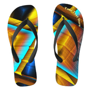 Blue-Gold Metallic Pattern 33 Jandals