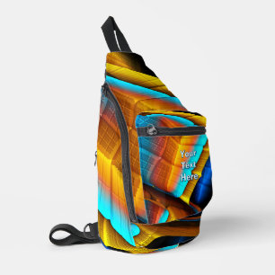 Blue-Gold Metallic Pattern 33 Sling Bag