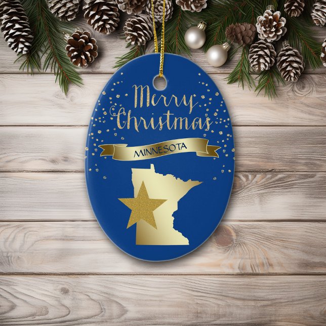 Blue Gold Minnesota Star Ceramic Tree Decoration (Creator Uploaded)