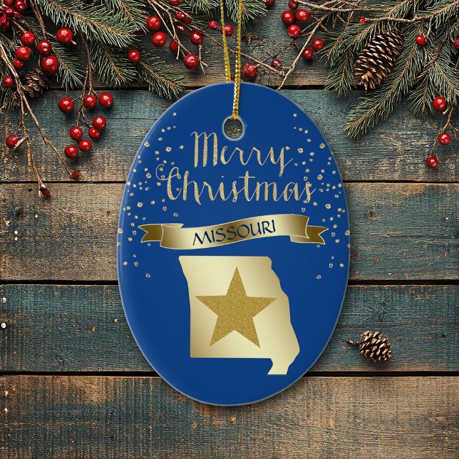 Blue Gold Missouri Star Ceramic Tree Decoration (Creator Uploaded)