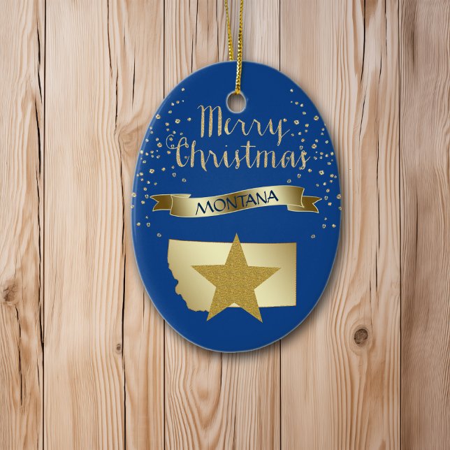 Blue Gold Montana Star Ceramic Tree Decoration (Creator Uploaded)