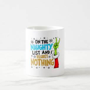 Blue & Gold Naughty List Christmas Creature Design Coffee Mug