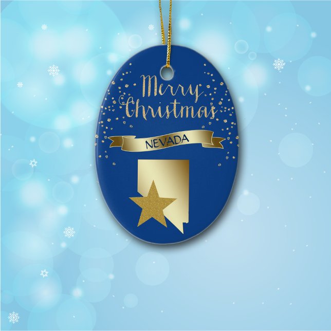Blue Gold Nevada Star Ceramic Tree Decoration (Creator Uploaded)