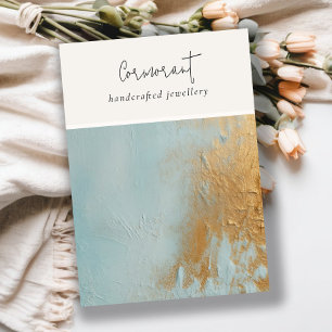 Blue Gold Oil Paint Texture Blank Jewellery Displa Business Card