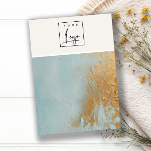 Blue Gold Oil Paint Texture Logo Blank Jewellery Business Card