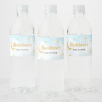Blue Gold Over The Moon Baby Shower 