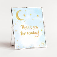 Blue Gold Over The Moon Baby Thank you for Coming