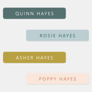 Blue Gold Peach Name Labels