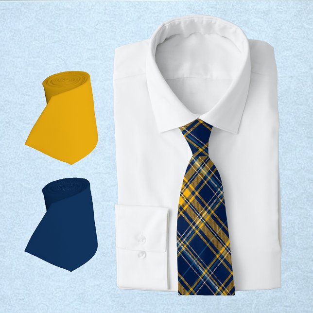 Blue & Gold Plaid Tie (Creator Uploaded)
