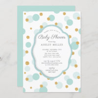Blue & Gold Polka Dots Boys Baby Shower