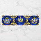 Blue Gold Prince Baby Shower Water Bottle Labels