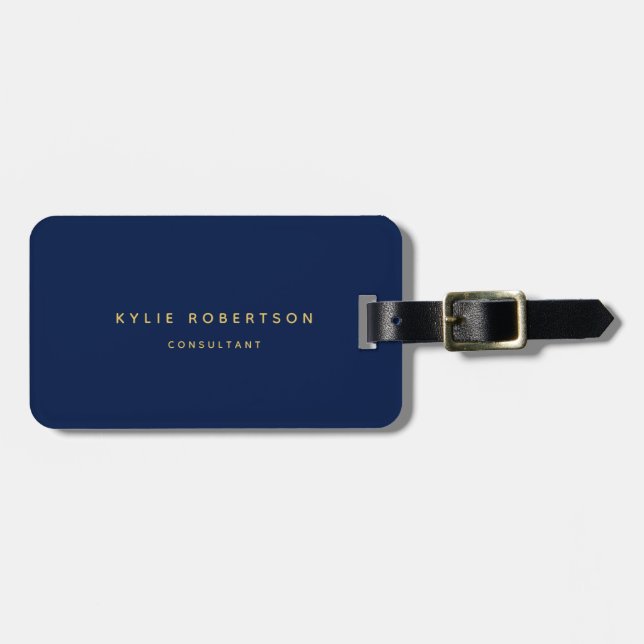 Blue Gold Professional Trendy Luggage Tag (Front Horizontal)