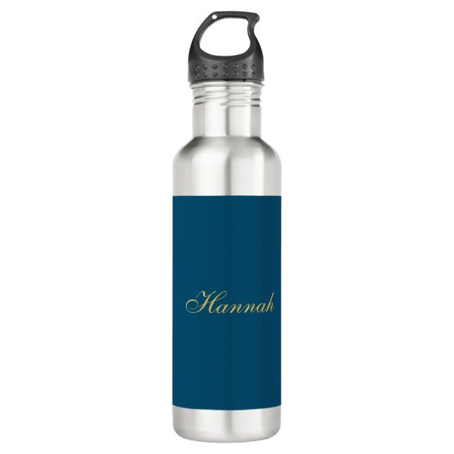 Blue Gold Professional Trendy Minimalist Name 710 Ml Water Bottle (Front)