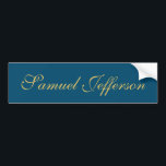 Blue Gold Professional Trendy Minimalist Name Bumper Sticker<br><div class="desc">Represent yourself with this modern,  elegant design. This template can be customised to meet all professional occupations.</div>