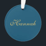 Blue Gold Professional Trendy Minimalist Name Ornament<br><div class="desc">Represent yourself with this modern,  elegant design. This template can be customised to meet all professional occupations.</div>
