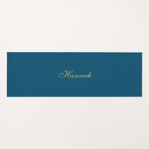 Blue Gold Professional Trendy Minimalist Name Yoga Mat