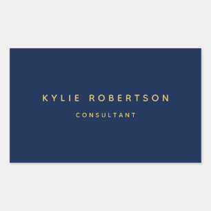 Blue Gold Professional Trendy Rectangular Sticker
