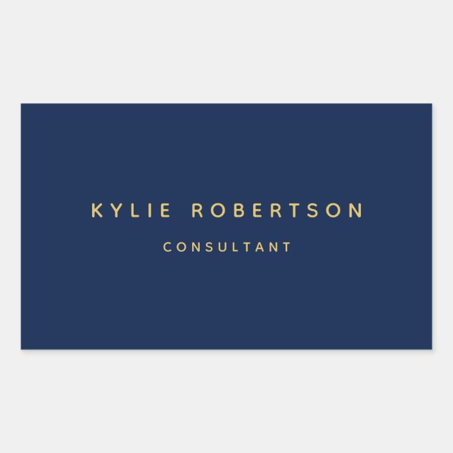 Blue Gold Professional Trendy Rectangular Sticker (Front)