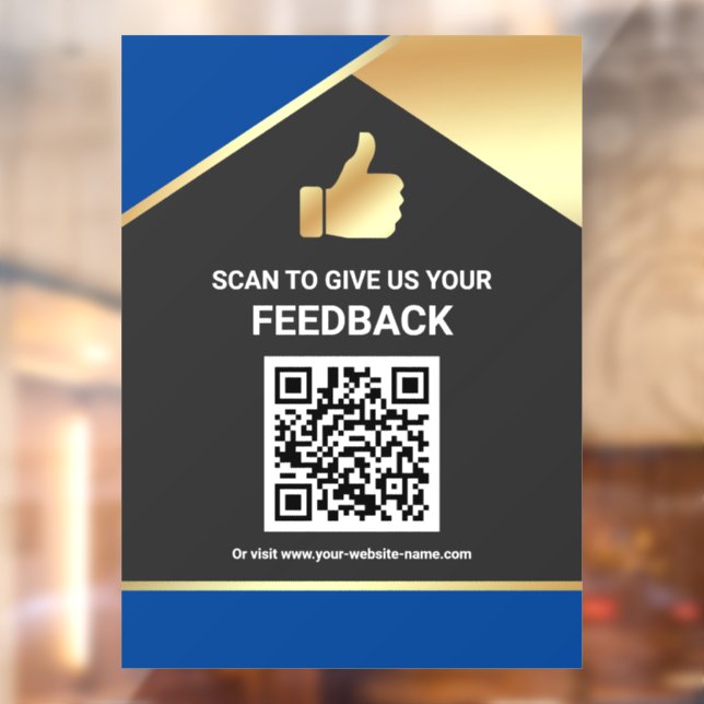 Blue Gold QR Code Customer Feedback Review (Sheet 2)