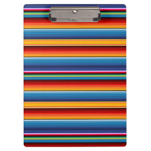 Blue Gold Red Mexican Sarape Clipboard
