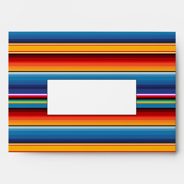 Blue Gold Red Mexican Sarape Envelope (Front)