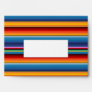 Blue Gold Red Mexican Sarape Envelope