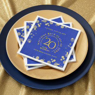 Blue & Gold School College Class Reunion Napkin