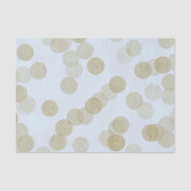 Blue & Gold Shimmer Glitter Dots Tissue Paper (Front)