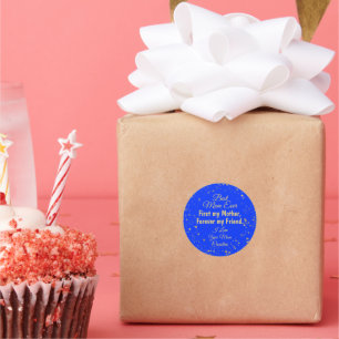 Blue Gold Star Best Mum Ever Modern Mothers Day Classic Round Sticker