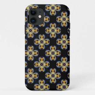 Blue gold star endless pattern Case-Mate iPhone case