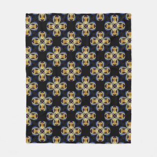 Blue gold star endless pattern fleece blanket