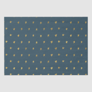Blue Gold Stars Tissue Paper