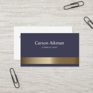 Blue Gold Striped Business Card