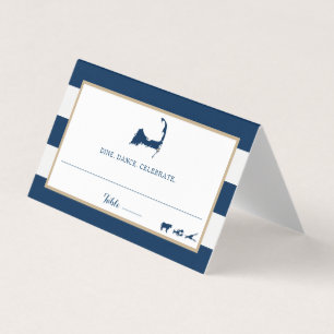 Blue Gold Stripes Chatham Cape Cod Wedding Seating