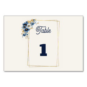 Blue Gold Table Number