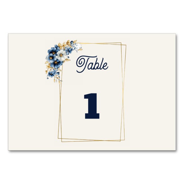 Blue Gold Table Number (Front)