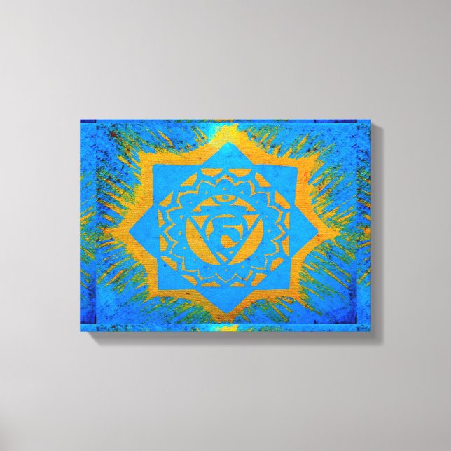 blue gold tantric symbol canvas print (Front)